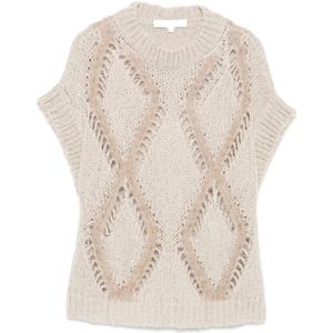 Antonelli Firenze, Dames, Truien, Beige, Maat: M Wol,