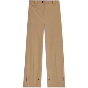 Ganni, Dames, Broeken, Beige, Maat: M Viscose,