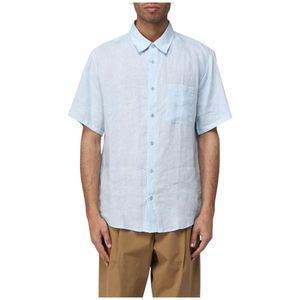 A.p.c., Heren, Overhemden, Blauw, Maat: L Linnen,