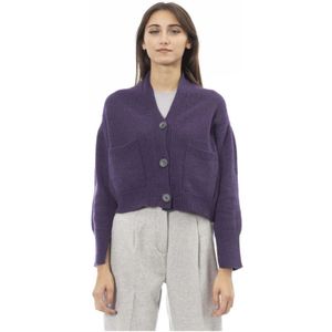 Alpha Studio, Dames, Truien, Paars, Maat: S Wol,