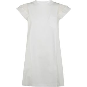 Sacai, Dames, Jurken, Wit, Maat: M Jersey,