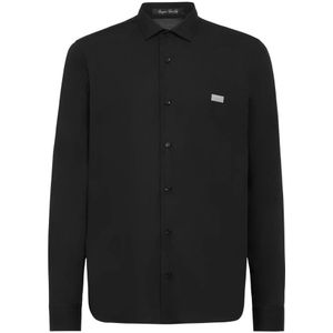 Philipp Plein, Heren, Overhemden, Zwart, Maat: L Katoen,