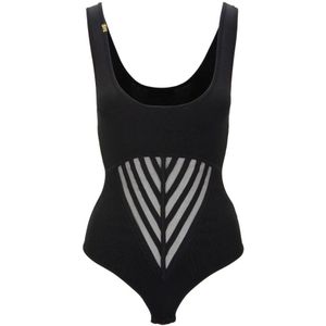 Elisabetta Franchi, Dames, Tops, Zwart, Maat: XS Viscose,