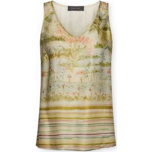 Elena Mirò, Dames, Tops, Beige, Maat: 2XL Viscose,