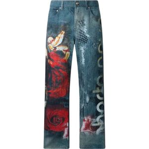 Roberto Cavalli, Heren, Jeans, Veelkleurig, Maat: W30 Denim,