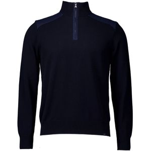 Paul & Shark - Trui - Blauw - Katoen - Contrasterende Linnen Details