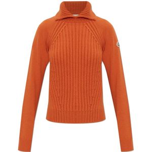 Moncler, Dames, Truien, Oranje, Maat: S Wol,