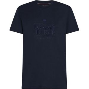 Tommy Hilfiger, Heren, Tops, Blauw, Maat: M Katoen,