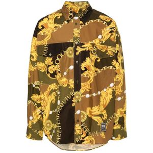Versace Jeans Couture, Heren, Overhemden, Veelkleurig, Maat: XL Katoen,