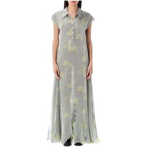 Acne Studios, Dames, Jurken, Grijs, Maat: S Zijde,