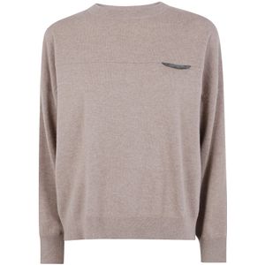 Brunello Cucinelli, Dames, Truien, Beige, Maat: L