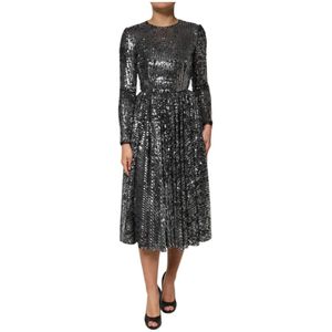 Dolce & Gabbana, Dames, Jurken, Zwart, Maat: XS Katoen,