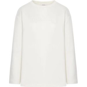 Max Mara, Dames, Sweatshirts & Hoodies, Wit, Maat: M Katoen,