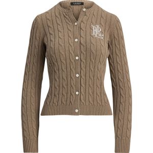 Ralph Lauren - Cabel Knit Cardigan - Beige - Dames - Katoen