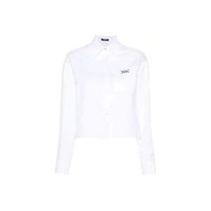 Versace Barok Print Crop Shirt , White , Dames , Maat: S
