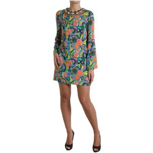 Dolce & Gabbana - Mini Dress - Multicolor - Geometrisch Print - Lange Mouwen