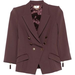 Elisabetta Franchi, Dames, Jassen, Paars, Maat: S Leer,