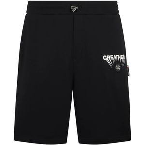 Philipp Plein, Heren, Korte broeken, Zwart, Maat: S Katoen,