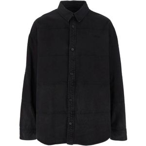 Juun.J, Heren, Overhemden, Zwart, Maat: M Denim,