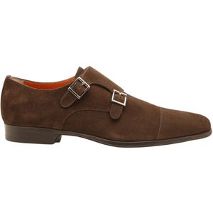 Santoni Bruin Smoke Dubbele Gespschoen , Brown , Heren , Maat: 41 1/2 EU