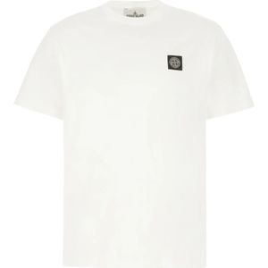Stone Island, Heren, Tops, Wit, Maat: M Katoen,