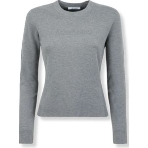 Max Mara, Dames, Tops, Grijs, Maat: L Wol,
