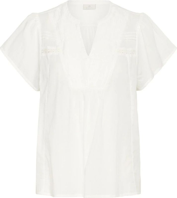 Kaffe - Kakarli Blouse Bluser 10552463 - Blouse - Wit - 100% Katoen
