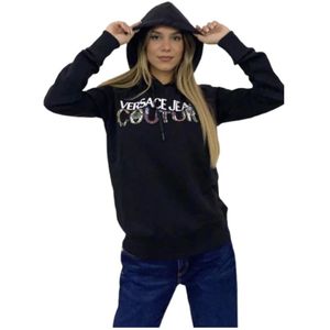 Versace Jeans Couture, Dames, Sweatshirts & Hoodies, Zwart, Maat: L