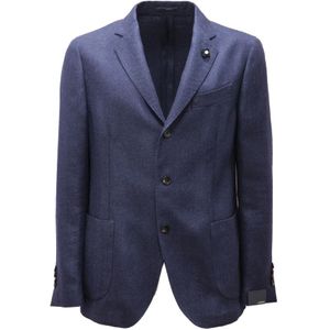 Lardini, Heren, Jassen, Blauw, Maat: XL Linnen,