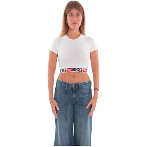 Diesel, Dames, Tops, Wit, Maat: L Katoen,