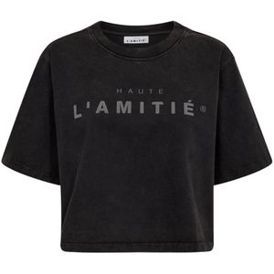 Haute L'Amitié, Dames, Tops, Zwart, Maat: XL Katoen,