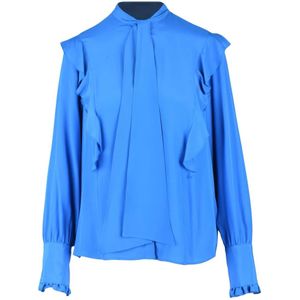 Dondup, Dames, Blouses & Shirts, Blauw, Maat: S Zijde,