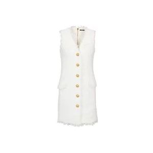 Balmain Sleeveless tweed dress , White , Dames , Maat: M