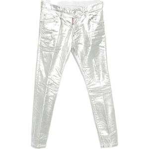 Dsquared2, Heren, Jeans, Grijs, Maat: L Leer,