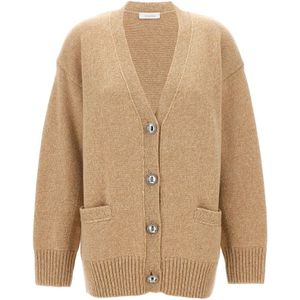 Rabanne, Dames, Truien, Beige, Maat: L Wol,