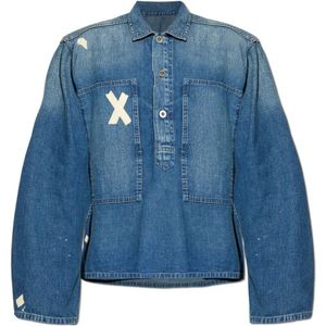 Maison Margiela, Heren, Overhemden, Blauw, Maat: S Denim,
