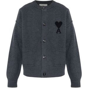 Ami Paris, Dames, Truien, Grijs, Maat: M Wol,