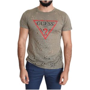 Guess, Heren, Tops, Bruin, Maat: XL Katoen,