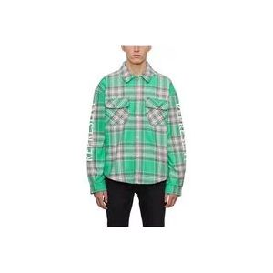 Represent Flanellen Overhemd , Green , Heren , Maat: L