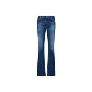 Dsquared2 Blauwe Flare Stretch Denim Jeans , Blue , Dames , Maat: M