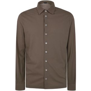 Herno, Heren, Overhemden, Bruin, Maat: XL Katoen,