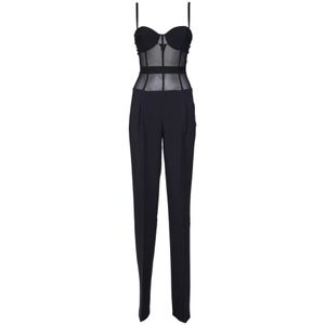 Elisabetta Franchi, Dames, Jumpsuits & Playsuits, Zwart, Maat: M Poliester,