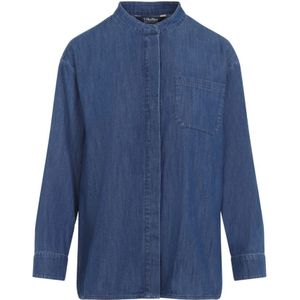 Max Mara, Dames, Blouses & Shirts, Blauw, Maat: M Denim,