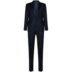 Dolce & Gabbana, Heren, Pakken, Blauw, Maat: L Zijde,