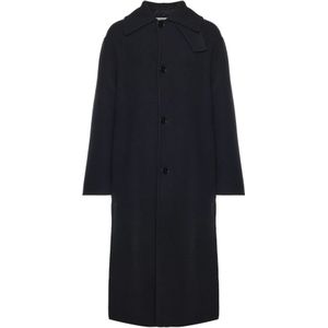 Moncler, Heren, Mantels, Blauw, Maat: L Wol,