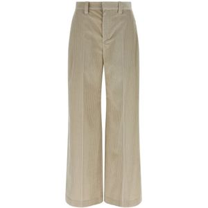 Brunello Cucinelli, Dames, Broeken, Beige, Maat: S Katoen,