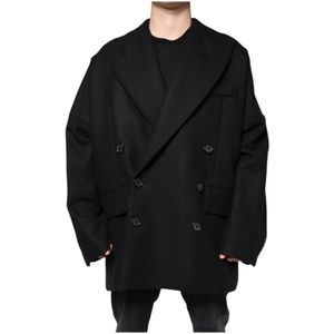 Dolce & Gabbana, Heren, Jassen, Zwart, Maat: L Wol,