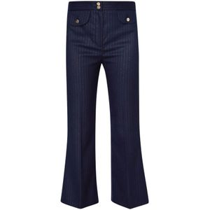 Liu Jo, Dames, Broeken, Blauw, Maat: L Flanel,