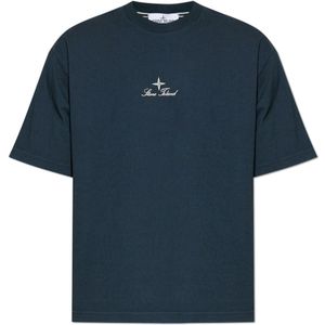 Stone Island, Heren, Tops, Blauw, Maat: L Katoen,