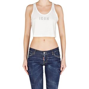 Dsquared2, Dames, Tops, Wit, Maat: XS Katoen,